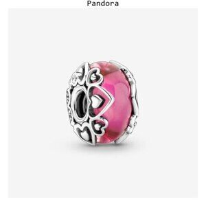 pandora Reveal Your Love Pink Murano Glass Charm